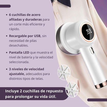 REMOVEDOR DE PELUSA ELÉCTRICO RECARGABLE